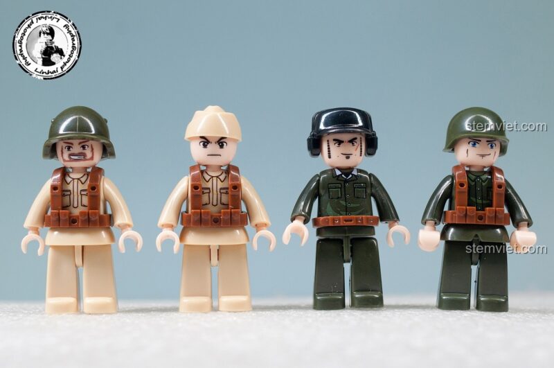 Pháo đài đổ nát Sluban M38-B0696 với 4 minifigures lính Đức và lính Liên Xô