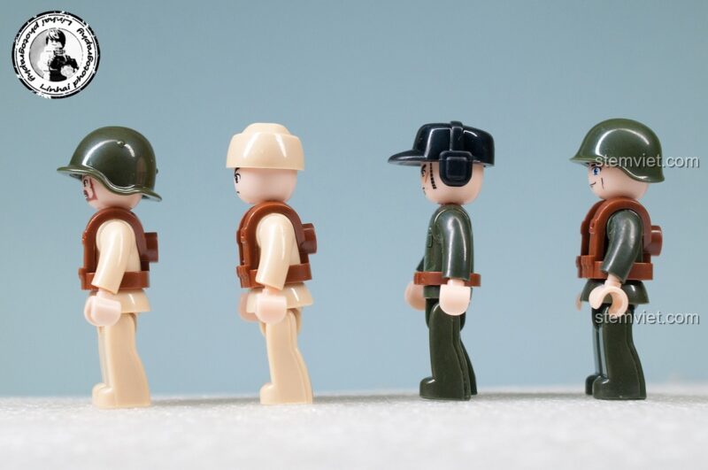 Bộ lắp ghép Cảnh quan quân sự Sluban M38-B0696 với các minifigures từ nhiều góc độ