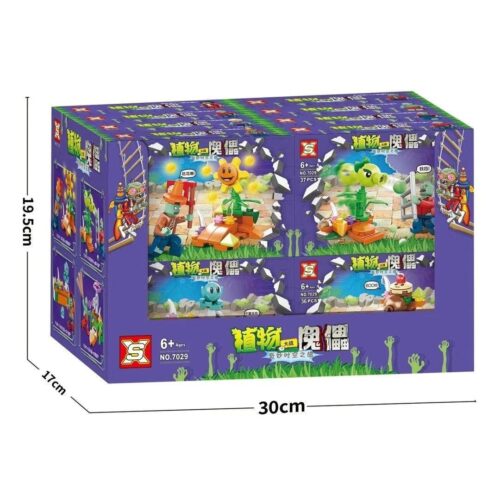 Hộp lớn bộ lắp ráp SX 7029 Plants vs. Zombies trọn bộ 8 trong 1 cho bé trai 6 tuổi, giá rẻ.