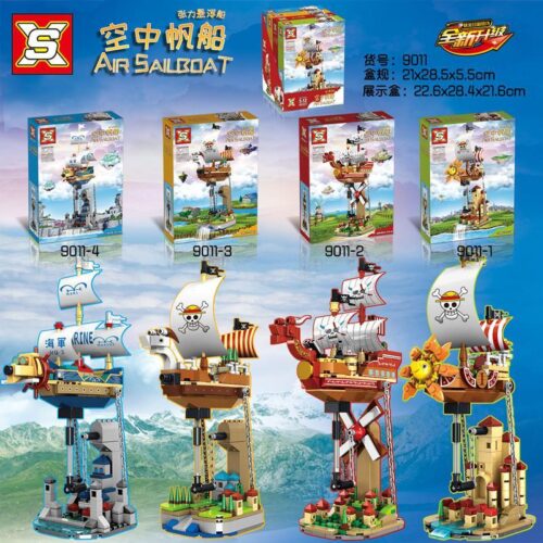 Bộ lắp ghép Thuyền Buồm Lơ Lửng One Piece SX 9011, mô hình căng thẳng độc đáo cho bé trai 5 tuổi, kích thích tư duy logic, giá tốt.