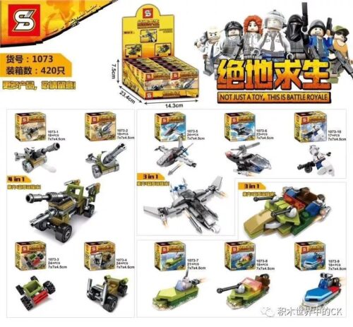Bộ đồ chơi Xe cộ PUBG SY 1073 đa dạng phương tiện, đồ chơi lắp ráp Xe quân sự PUBG cho bé trai 6 tuổi, giá tốt