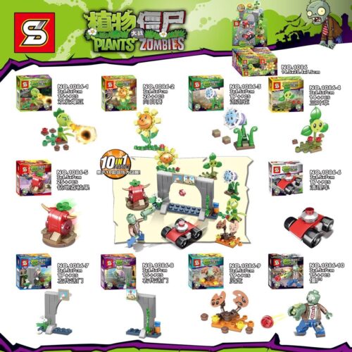 Bộ lắp ráp Plants vs. Zombies SY1086 10 mẫu, đồ chơi mô hình cho bé trai 6 tuổi, giá tốt.