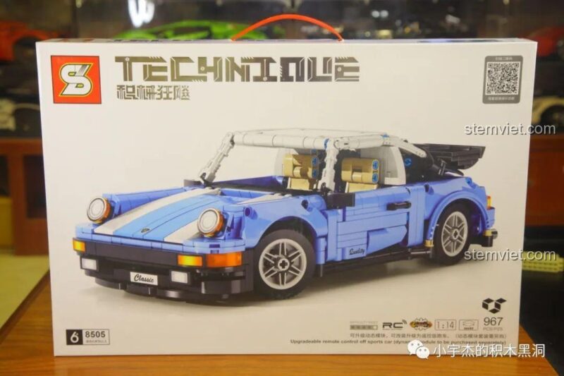 Bộ xếp hình Jia Zhi 8505 Porsche 911, đồ chơi mô hình SY 8505 với hộp sản phẩm rõ ràng, chất lượng đảm bảo