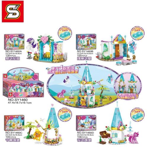 Tổng quan bộ lắp ráp Lâu đài Ngựa Pony SY SY1460. Đồ chơi xếp hình cho bé gái 6 tuổi, chủ đề My Little Pony, giá rẻ.