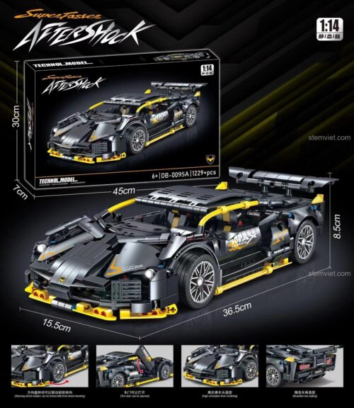 Kích thước bộ đồ chơi Lamborghini Sián FKP 37 DB0095, mô hình xe thể thao Technol Model tỉ lệ 1:14, phù hợp bé trai.