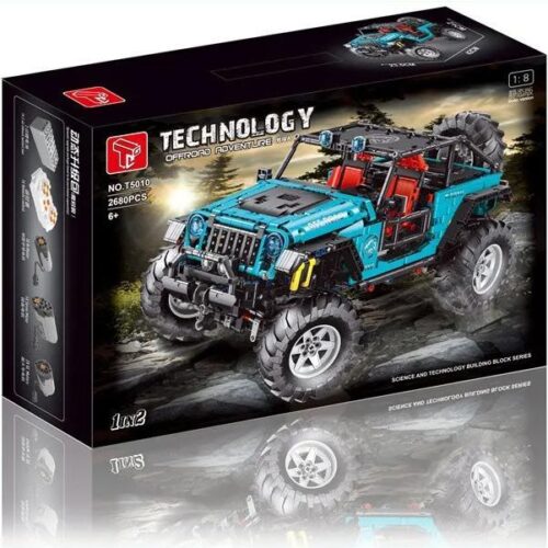Hộp sản phẩm bộ lắp ráp xe địa hình TGL T5010 Jeep Wrangler Trailcat tỉ lệ 1:8 cho con trai 14 tuổi.