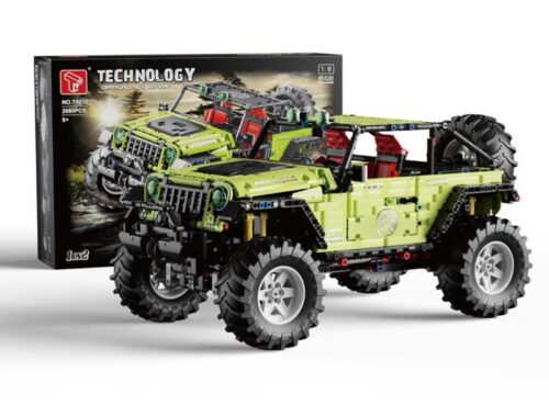 Bộ lắp ráp xe địa hình TGL T5010A Jeep Wrangler Trailcat tỉ lệ 1:8 màu xanh lá, đồ chơi mô hình cho con trai 14 tuổi giá rẻ.