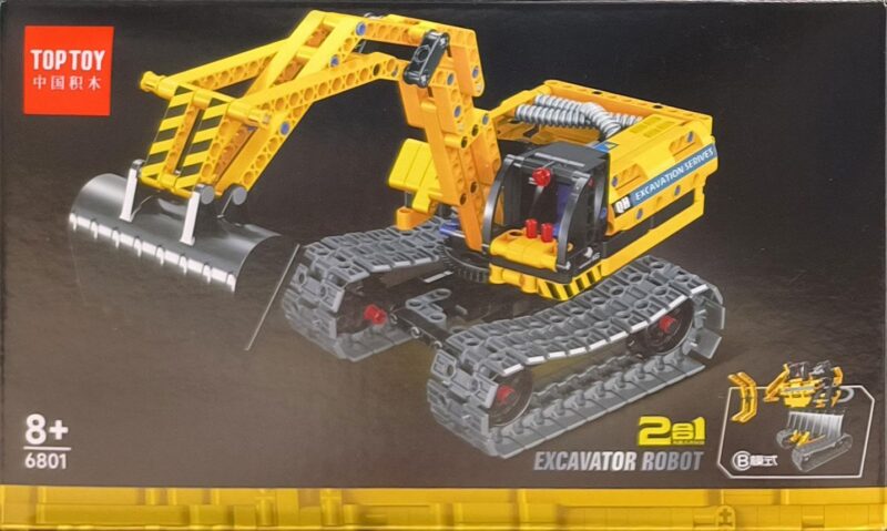 Bộ lắp ráp Máy xúc Robot Biến Hình TOP TOY 6801 chất lượng cao, đồ chơi mô hình kỹ thuật cho bé trai 8 tuổi, giá tốt, biến hình 2 trong 1.