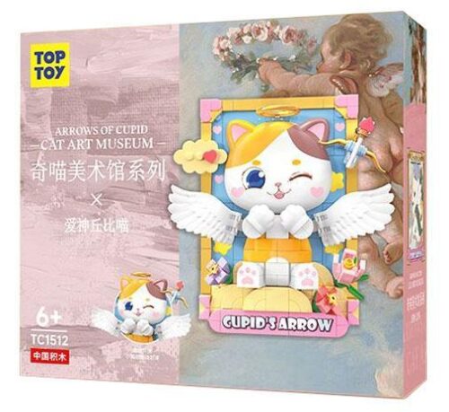 Hộp sản phẩm bộ lắp ghép Mèo Thần Tình Yêu Cupid TOP TOY TC1512, đồ chơi lắp ráp Mèo Cupid dễ thương cho bé gái 6 tuổi, giá tốt.