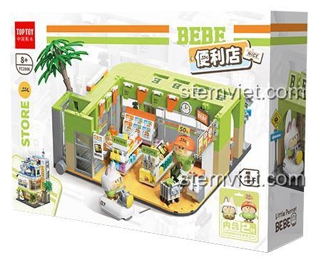 Hộp bộ lắp ghép Cửa hàng tiện lợi BEBE Vẹt Con TOP TOY TC2006, đồ chơi xây dựng cho bé trai và bé gái 8 tuổi, chất lượng cao