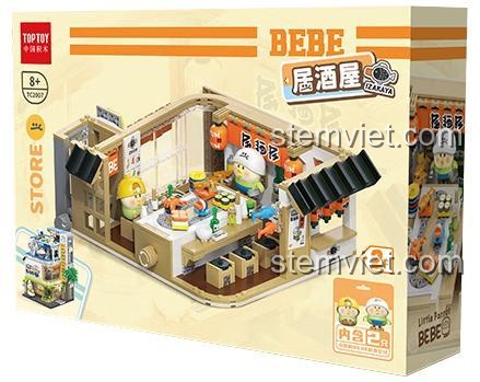 Hộp sản phẩm bộ đồ chơi TOP TOY TC2007 Quán Izakaya Tầng 2 Trung Tâm Thương Mại BEBE Vẹt Nhỏ, đồ chơi lắp ghép TC2007 cho bé gái 8 tuổi