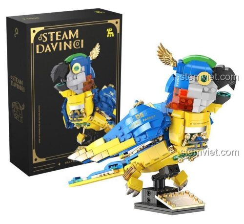 Bộ lắp ráp Vẹt Macaw Steampunk Tuomu T4006 cùng hộp đựng sang trọng, quà tặng ý nghĩa cho bé trai.