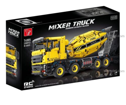 Hộp sản phẩm Tycole T4005 Xe Trộn Bê Tông, bộ lắp ghép Tycole 3388 mảnh, đồ chơi mô hình xe công trình điều khiển từ xa