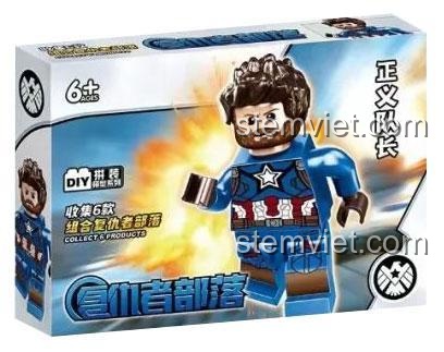Minifigure Marvel Đội trưởng Mỹ trong bộ lắp ghép Unbranded 2023-7. Món đồ chơi xếp hình giá rẻ cho bé trai yêu thích The Avengers.