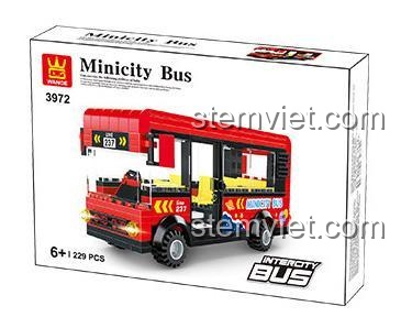 Hộp đồ chơi lắp ghép WANGE 3972 Xe Buýt Đô Thị, bộ lắp ghép cho bé trai 6 tuổi, chất lượng cao.