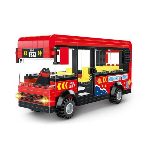 Mô hình đồ chơi lắp ráp Xe Buýt Thành Phố Mini WANGE, bộ đồ chơi xe buýt cho bé trai 6 tuổi, giá tốt.
