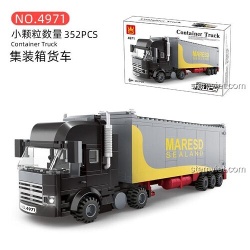 Hộp bộ xếp hình LIGAO 4971 Xe Tải Container, đồ chơi xây dựng 4971 cho bé trai 6 tuổi, giá rẻ, đáng tiền.
