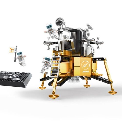 Bộ lắp ráp Tàu đổ bộ Mặt Trăng Apollo WANGE 5851 với 2 phi hành gia, đồ chơi sáng tạo cho bé trai 6 tuổi.