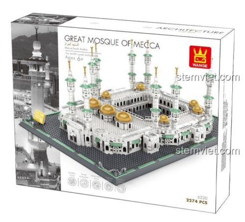 Hộp đồ chơi lắp ráp Đại Thánh Đường Mecca Wange 6220, chất lượng cao, dành cho trẻ 6 tuổi, giá tiết kiệm.