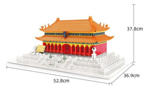 Hộp bộ lắp ghép Điện Thái Hòa Wange 6221, đồ chơi xây dựng Tử Cấm Thành 862 mảnh, phù hợp trẻ 6 tuổi, chất lượng cao