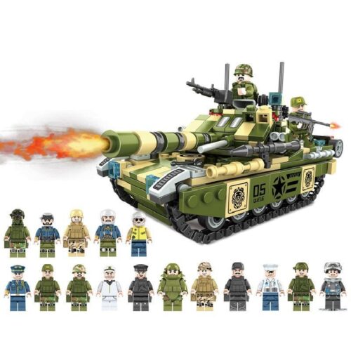 Bộ lắp ráp Xe Tăng Khải Huyền WANGE 7660 với 16 minifigures cho bé trai 6 tuổi.