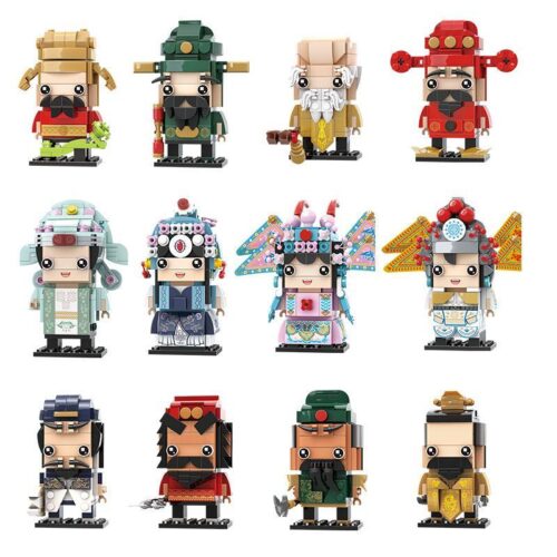 Toàn bộ bộ lắp ghép 12 nhân vật Kinh Kịch WANGE WG035, đồ chơi mô hình BrickHeadz độc đáo cho bé trai và bé gái 6 tuổi, giá tốt.