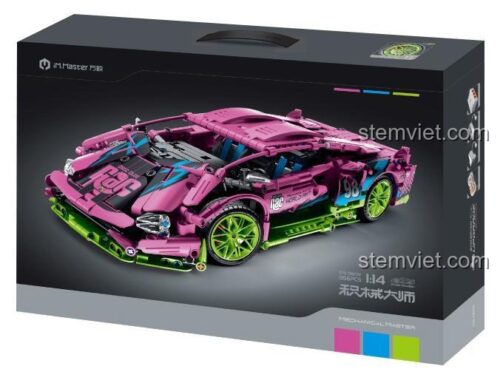 Hộp đồ chơi mô hình Xe đua Lamborghini Hồng Wanzhi 9803, quà tặng sinh nhật cho bé trai.