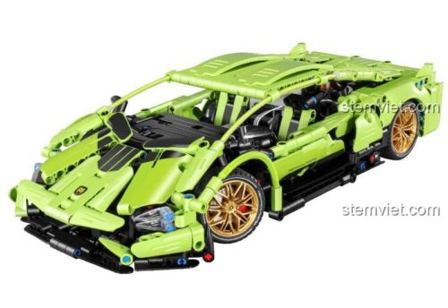 Mô hình đồ chơi lắp ráp siêu xe Lamborghini màu hồng Wanzhi 9803, một biến thể màu sắc khác của bộ xếp hình 9808, dành cho bé trai 6 tuổi.