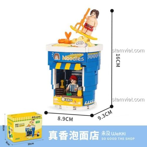 Mô hình Wekki 506047 Tiệm mì gói đồ chơi mô hình, đồ chơi lắp ráp sáng tạo có kích thước rõ ràng, phù hợp cho trẻ 5 tuổi.
