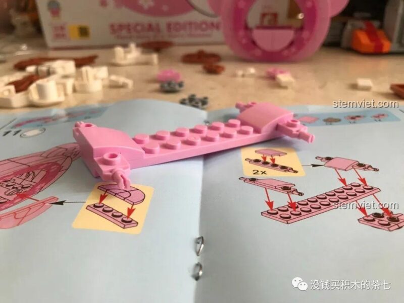 Xe ngựa hoa anh đào và ngựa có cánh của bộ lắp ráp Wekki 516001, đồ chơi mô hình cho bé gái.