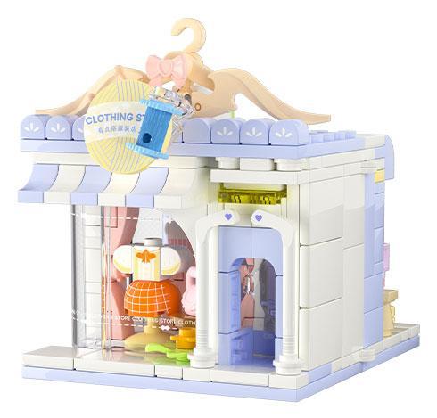 Mô hình bộ lắp ghép Cửa hàng thời trang Wekki 516616 với thiết kế xinh xắn, màu sắc pastel, phù hợp cho bé gái 6 tuổi.