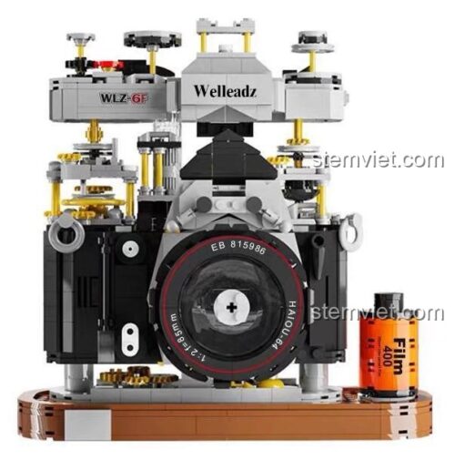 Đồ chơi mô hình Welleadz 2100 Máy ảnh phim cổ điển, bộ xếp hình WLZ-6F chi tiết chân thực, phù hợp trẻ 6 tuổi