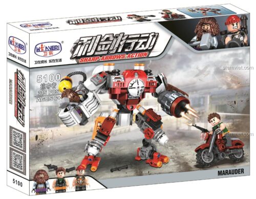 Hộp đồ chơi mô hình Winner 5100 Robot Chiến Đấu Kẻ Cướp Bóc, bộ lắp ráp Mech Kẻ Cướp Bóc cho bé trai 6 tuổi, chất lượng cao.