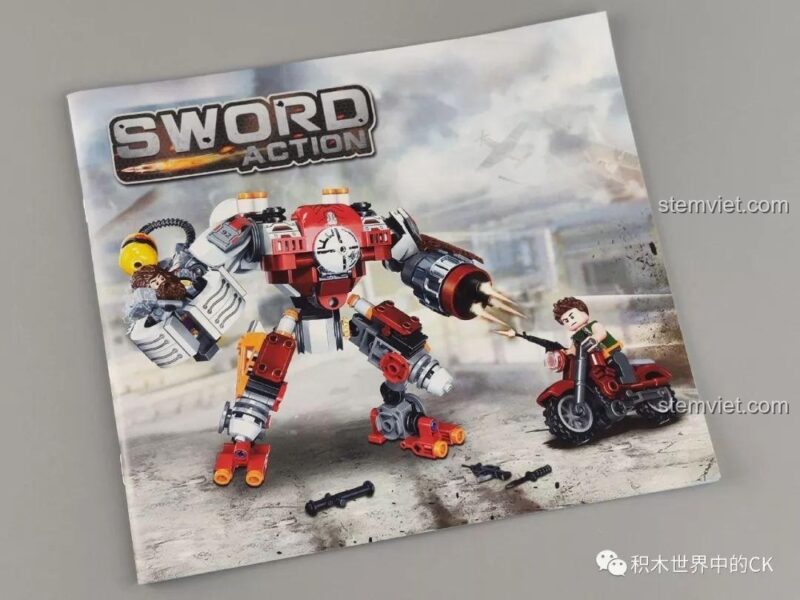 Hộp đồ chơi Winner 5100 Robot Chiến Đấu Kẻ Cướp Bóc thể hiện các tính năng đặc biệt: buồng lái mở, khớp nối linh hoạt, vũ khí tích hợp.