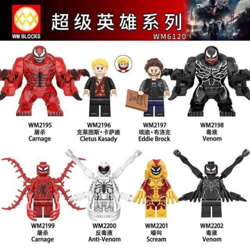 Bộ đồ chơi WM Blocks WM6120 Venom và các Symbiote, bộ 8 minifigures siêu anh hùng Marvel chất lượng cao, phù hợp bé trai 6 tuổi, giá tốt.