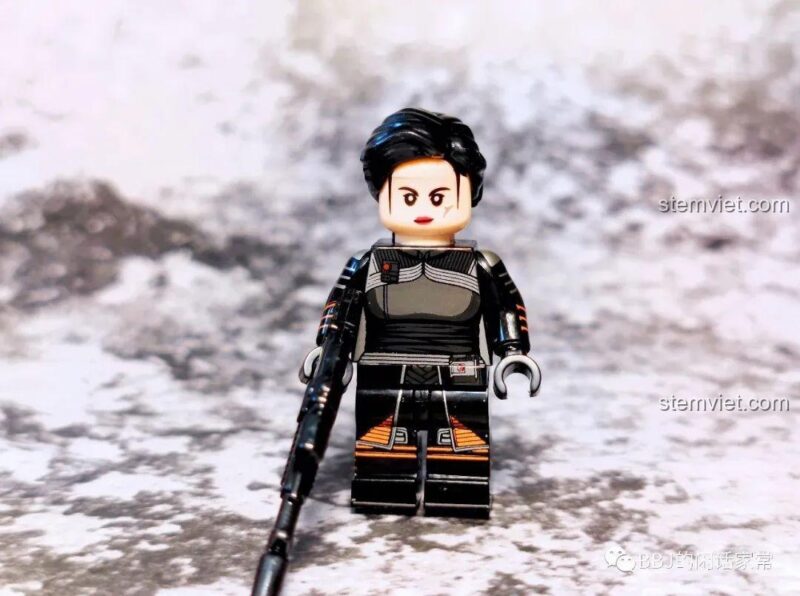 Mặt sau minifigure Boba Fett WM2212 không giáp, bộ lắp ghép nhân vật Mandalorian, đồ chơi xếp hình cho bé trai