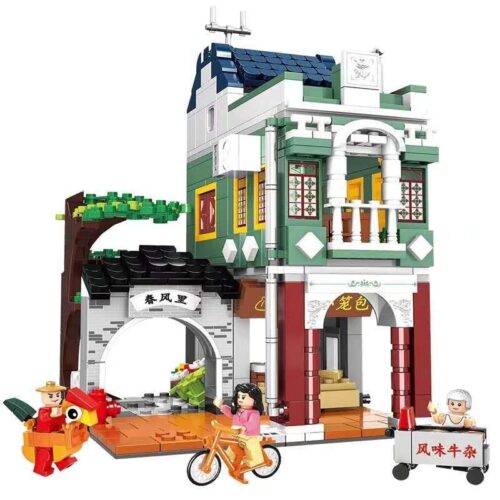 Bộ lắp ghép WOMA C0337 Phố Cổ Kỵ Lầu Mùa Xuân, đồ chơi lắp ráp kiến trúc phố cổ cho bé 6 tuổi, giá tốt.