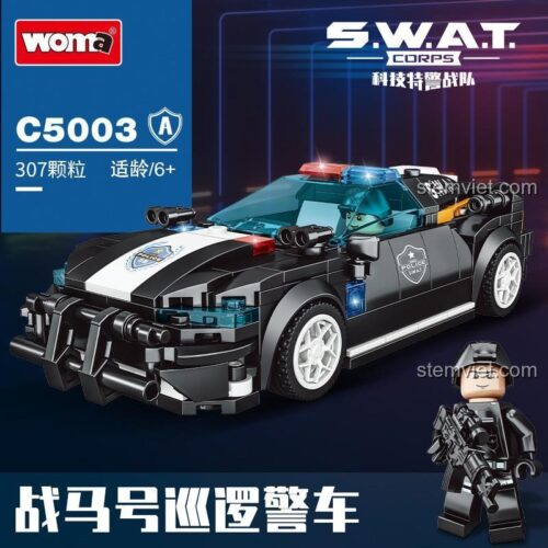 Chi tiết đồ chơi mô hình WOMA C5003A Xe Tuần Tra Chiến Mã, một phần của bộ xếp hình C5003.