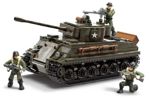 Bộ đồ chơi Xiang Jun XJ-908 Xe Tăng M4 Sherman 920 mảnh ghép, mô hình quân sự cho bé trai 6 tuổi, chất lượng cao giá tốt
