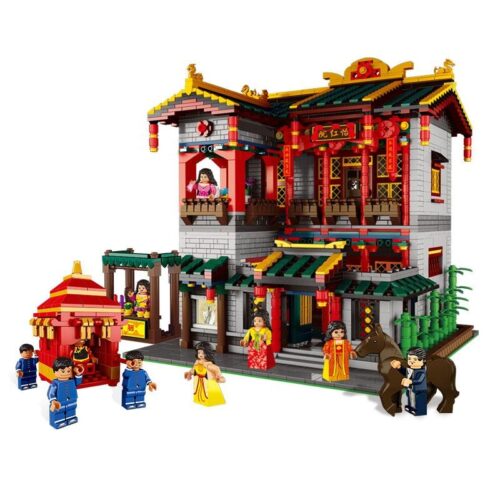 bộ lắp ghép Di Hồng Viện Xingbao XB-01003 cho người lớn 18 tuổi, mô hình kiến trúc cổ Trung Hoa chi tiết.