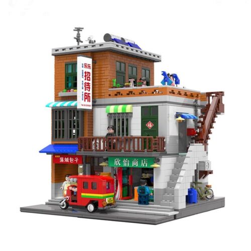 Bộ lắp ghép XINGBAO XB-01013 Nhà Nghỉ Lạc Lạc, mô hình kiến trúc làng trong phố chi tiết cho con trai 16 tuổi.