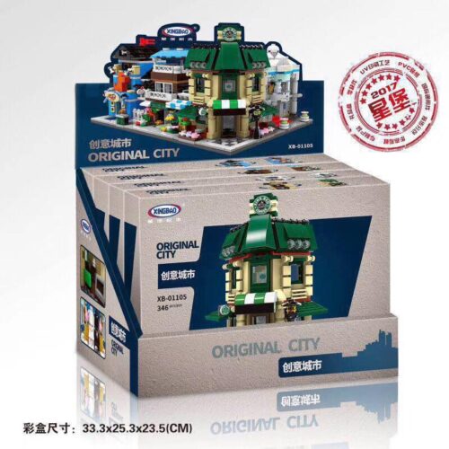Hộp lớn của bộ lắp ghép Phố Mini 4 trong 1 Xingbao XB-01105, món quà giá tốt cho bé gái 10 tuổi.