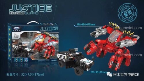 Kích thước đồ chơi lắp ráp Robot Cơ Giáp Đỏ Xingbao. Bộ xếp hình XB-02104 cho con trai, chất lượng cao.
