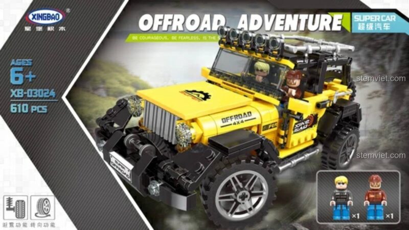 Đồ chơi mô hình xe Jeep địa hình Xingbao 03024, món quà sáng tạo cho bé trai.