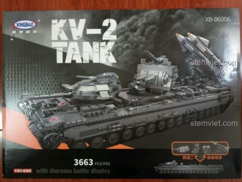 Hộp bộ xếp hình Xe tăng Liên Xô KV-2 XINGBAO 06006, 3663 chi tiết.