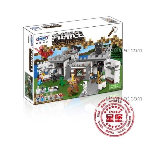 Hộp đồ chơi lắp ghép Pháo đài Minecraft XINGBAO 09005, món quà giá rẻ cho fan Minecraft.
