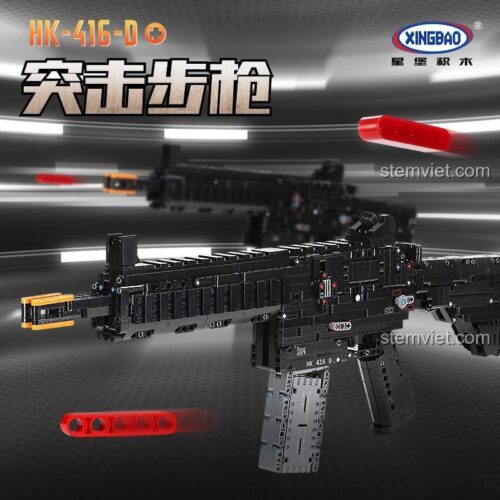 Hộp đồ chơi mô hình súng HK-416D Xingbao 24003, bộ lắp ráp súng trường tấn công HK-416D giá rẻ.