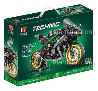 Hộp sản phẩm bộ lắp ráp Mô tô Kawasaki Ninja H2R Xingjun XJ-382D, thiết kế đẹp mắt, chất lượng cao, phù hợp bé trai.