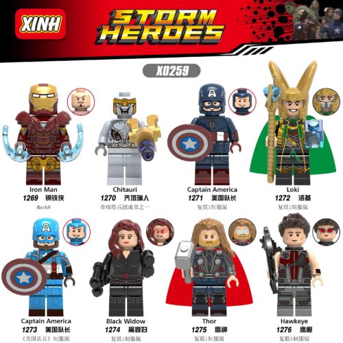Bộ đồ chơi Biệt Đội Siêu Anh Hùng XINH X0259 gồm 8 minifigure Marvel, phù hợp cho bé trai 6 tuổi, giá tốt.