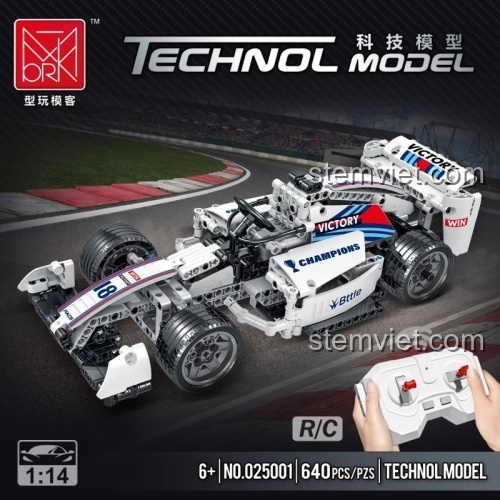 Robot lắp ráp điều khiển từ xa XMORK 025102, mô hình robot bánh xích màu trắng xanh, đồ chơi giáo dục cho bé trai 6 tuổi, giá tốt